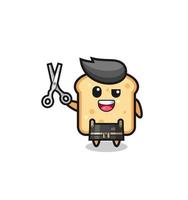 bread character as barbershop mascot vector