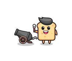 cute bread shoot using cannon vector