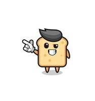 bread mascot pointing top left vector