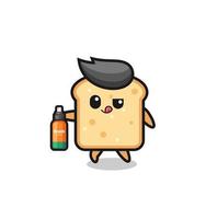 cute bread holding mosquito repellent vector