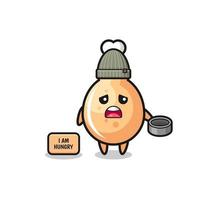 cute fried chicken beggar cartoon character vector