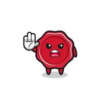 sealing wax character doing stop gesture vector