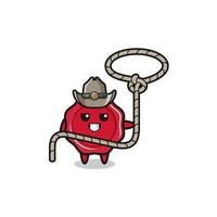 the sealing wax cowboy with lasso rope vector