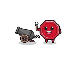 cute sealing wax shoot using cannon vector