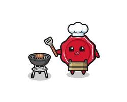 sealing wax barbeque chef with a grill vector