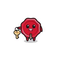 cute sealing wax as a real estate agent mascot vector