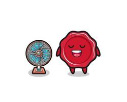 cute sealing wax is standing in front of the fan vector