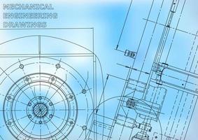 Computer aided design systems. Technical illustrations, backgrounds. Mechanical engineering drawing. Machine-building industry. Instrument-making drawings vector