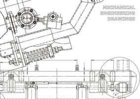 Vector banner. Engineering drawing. Mechanical instrument making