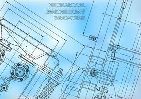 Plano. Ilustración de ingeniería vectorial. portada, volante, pancarta, fondo. dibujos de fabricación de instrumentos. dibujo de ingeniería mecánica. ilustraciones técnicas vector