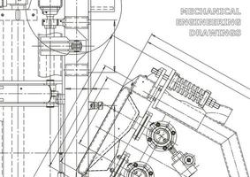 banner de vector. dibujo de ingeniería. fabricación de instrumentos mecánicos vector