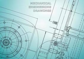 Plano. Ilustración de ingeniería vectorial. portada, volante, pancarta, fondo. dibujos de fabricación de instrumentos. dibujo de ingeniería mecánica. ilustraciones técnicas vector