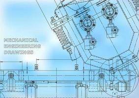 Plano. Ilustración de ingeniería vectorial. portada, volante, pancarta, fondo. dibujos de fabricación de instrumentos. dibujo de ingeniería mecánica. ilustraciones técnicas vector