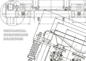 banner de vector. dibujo de ingeniería. fabricación de instrumentos mecánicos vector