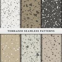 Set of terrazzo seamless patterns. Premium Vector