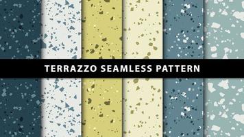 Set of terrazzo seamless patterns. Premium Vector