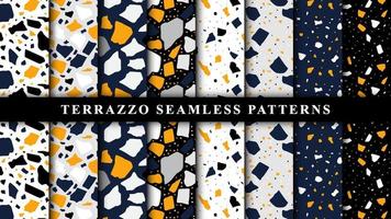 Terrazzo abstract seamless pattern vector