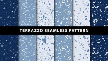 Set of terrazzo japanese style seamless patterns. Premium Vector