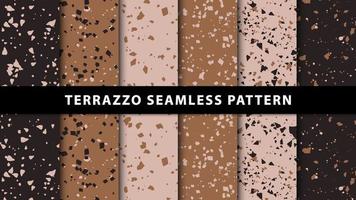 Set of terrazzo style seamless patterns. Premium Vector