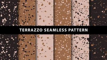 Set of terrazzo style seamless patterns. Premium Vector