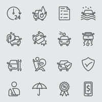 Car insurance icons vector