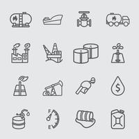 Oil industry line icons vector