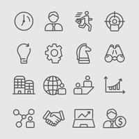 Business set 2 line icons vector