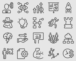 Business process and Control line icons vector