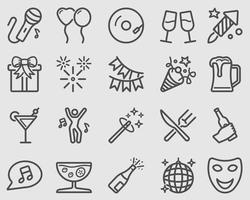Party time line icons vector