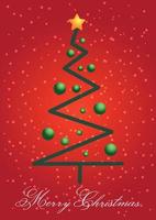 A bright holiday card with an abstract Christmas tree. Vector illustration.