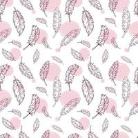 Seamless pattern with contoured feathers. vector