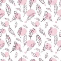 Seamless pattern with contoured feathers. vector