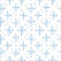 Seamless winter pattern with fluffy snowflakes. Snow vector background