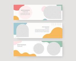 Web banner template set. Collection of horizontal banners design. Vector illustration.