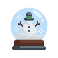 snowglobe flat style icon. Xmas winter element vector