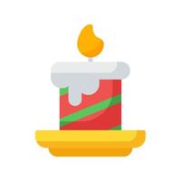 vela de navidad. icono de estilo plano para aplicaciones web y móviles vector