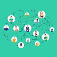 Social Teamwork Concepts vector