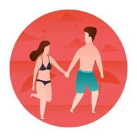 Beach Couple Concepts vector