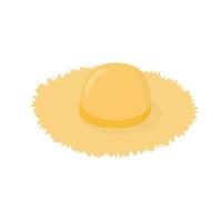 Straw hat with ribbon vector