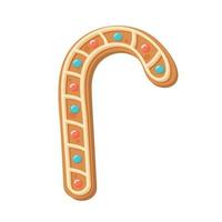 Christmas gingerbread candy cane. vector