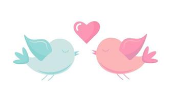Birds in love. Stylish sticker for Valentine day. vector