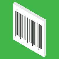 Isometric bar code isolated on white background. Barcode can used for sale, pay, payment and other purpose. Vector