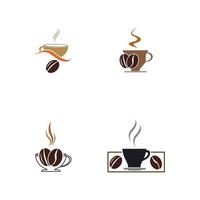 Ilustración de vector de diseño de plantilla de icono de logotipo de cafetería