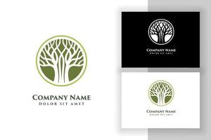 Plantilla de diseño de logotipo de ilustración de vector de árbol de roble. diseños de logotipos de árboles vibrantes abstractos