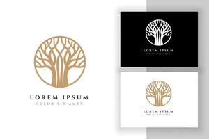 oak tree vector illustration logo design template. Abstract vibrant tree logo designs