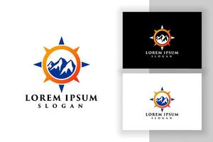 mountain adventure logo design. compass icon symbol vector