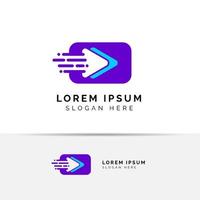 fast play media logo design template. play icon symbol design vector