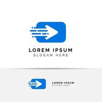 fast play media logo design template. play icon symbol design vector