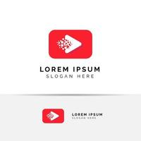 pixel play media logo design template. play icon symbol design vector