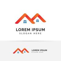moderno diseño de logotipos inmobiliarios. diseño de logotipo de casa creativa. diseños de logotipos de edificios abstractos vector